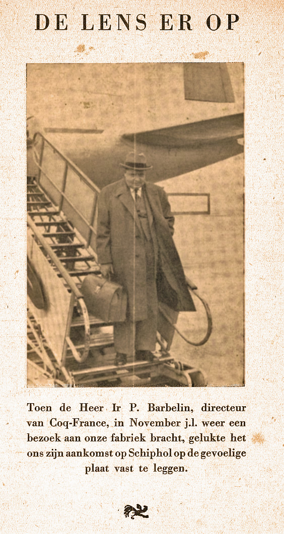 Directeur Barbelin van S.A. Coq France (nov.1955)