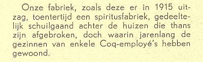 Tekst bij foto fabriek Coq Utrecht 1915