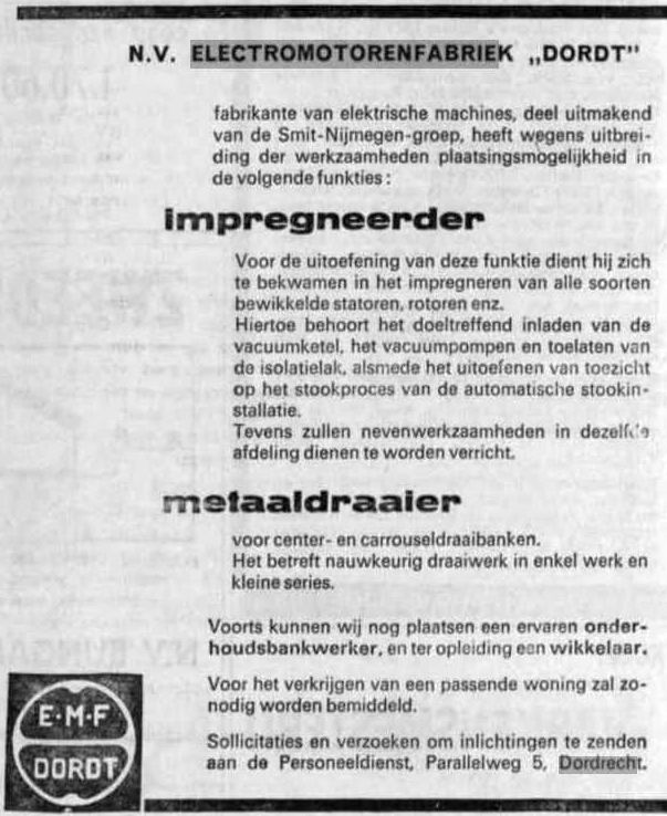 EMF Dordt zoekt mensen voor de fabriek (12-08-1968)