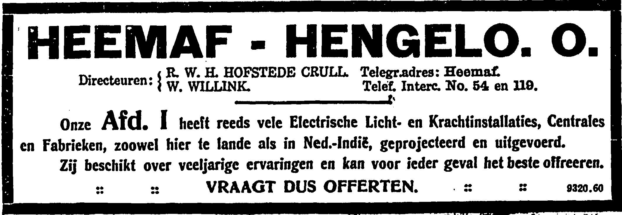 Heemaf reclame 1913